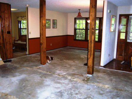 How to stain concrete basement floor